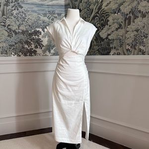 NWOT Frame collared midi dress cutout button and zip closure